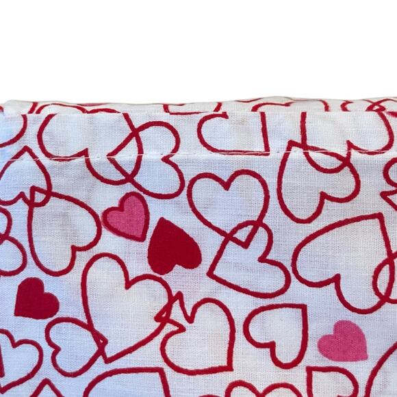 KATE SPADE Valentine's Day Pink Red Outline Hearts TWIN Cotton Sheet Set New - Picture 3 of 11